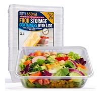 G4GADGET 25 x 650ml Plastic Food Containers with Lids - Disposable & Reusable Microwave Safe Takeaway Meal Prep Containers - Heavy Duty Freezer Safe Food Storage Boxes for Hot & Cold Food