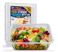 G4GADGET 25 x 750ml Plastic Food Containers with Lids - Disposable & Reusable Microwave Safe Takeaway Meal Prep Containers - Heavy Duty Freezer Safe Food Storage Boxes for Hot & Cold Food