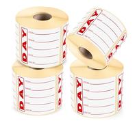 G4GADGET 4-Pack Yellow “Use by” Food Labels - 500 Labels Per Roll - 2000 Writable Stickers (50x75mm) - Adhesive Prep Tags for Meal Services, Restaurants & Storage