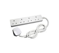G4GADGET 4 Way Extension Lead - 2 Metre Power Cable with UK Plug & 4 Gang Sockets - Heavy Duty Multi Plug Extension Strip for Home, Office, Kitchen, Computer & Appliance Use