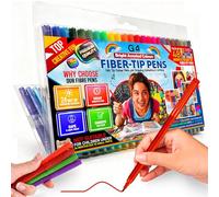 G4GADGET 48 Fine Tip Felt Tip Pens for Adults & Kids - Non-Toxic Colouring Pens Set, Vibrant Coloured Markers for Drawing, Journaling, Art & School - Smooth Writing Colour Pens for Craft & Sketching