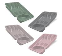 G4GADGET 5 Compartment Cutlery Tray Drawer Organiser, Random Colour, Durable Plastic, Non-Slip Utensil Holder for Kitchen Organisation