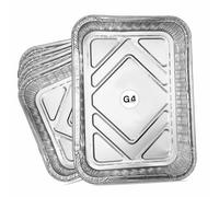 G4GADGET 5 Pack Aluminium Foil Trays (32x22x3 cm) - Durable Tin Foil Containers for Baking, Roasting, BBQ, and Freezing