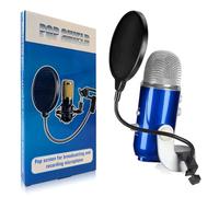 G4GADGET 5 Pack Microphone Pop Filter - Dual Layer Mic Shield for Blue Yeti & All Mics, Universal Mic Pop Filter with 360° Flexible Gooseneck & Sturdy Clamp