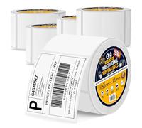 G4GADGET 5 Rolls Writable White Labels - 500 Stickers Per Roll - 2500 Total - 50x75mm Blank Adhesive Stickers for Packaging, Office Use, and Daily Storage Needs