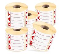G4GADGET 5 Rolls Yellow Food Labels - 500 Labels Per Roll - 2500 “Use by” Stickers - Writable 50x75mm Prep Tags - Bulk Pack for Restaurants & Catering