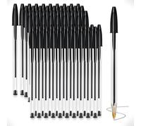 G4GADGET 50 Pack Black Ballpoint Pens - Medium Tip for Smooth, Smudge-Free Writing - Long-Lasting Ink - Comfortable Grip for Office, School & Home Use