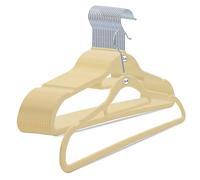 G4GADGET 50 Pack Cream Velvet Hangers 41cm - Non-Slip Clothes Hangers with 360° Rotating Hook & Tie Bar - Space-Saving, Durable Hangers for Suits, Coats, and Shirts