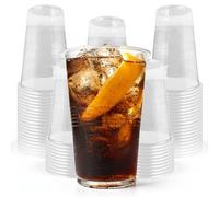 G4GADGET 500 Pack Plastic Pint Glasses 560ml Clear Disposable Drinking Cups Heavy Duty Clear Party Cups for Catering, Festivals, Weddings & Outdoor Events