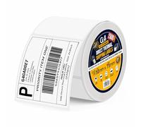 G4GADGET 500 White Writable Labels Roll - 50x75mm Rectangle Stickers - Blank Adhesive Labels for Storage, Shipping, Organization, Kitchen, Inventory & Barcode Use - Easy Peel Design