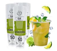 G4GADGET 50x 180ml Plastic Disposable Cups - Clear Drink Cups for Office, Picnics, Parties, Travel & Everyday Use | Ideal for Juice, Tea, Soft Drinks, Water & More (200, 180 milliliters)