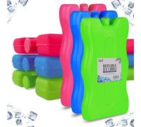 G4GADGET 6 Pack 16cm Slim Freezer Blocks - Compact Ice Packs for Lunch Bags, Small Coolers & Everyday Use - Lightweight, Reusable & Leakproof