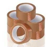G4GADGET 6 Pack Brown Packing Tape (48mm x 66m) - Extra Strong Adhesive Parcel Tape for Moving Boxes, Shipping, Storage & Office Use - Heavy Duty & Long-Lasting Sealing Tape