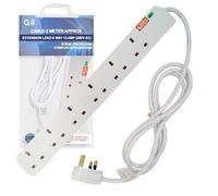G4GADGET 6 Socket Extension Lead - 2 Metre Cable with UK Plug - Multi Plug Power Strip for Electronics, Appliances, PC, TV & Gaming - 13A Fused Plug Extension Cord for Home & Work Use