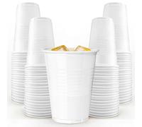 G4GADGET 60 Pack White Plastic Disposable Cups 200ml (7oz) - Small Drinking Cups for Water Cooler, Juice, Cold Drinks, Parties, Office, Travel & Events