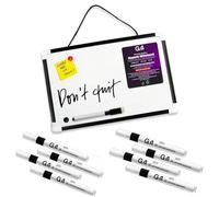 G4GADGET 6X A4 Magnetic Whiteboards with 10 Dry Wipe Markers - Mini White Board Set for Home, Office & School - Dry Erase Boards with Smooth Writing Surface & Easy Erase