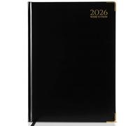 G4GADGET A4 2026 Week to View Black Diary Gilt Edges Hardback