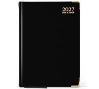 G4GADGET A4 2027 Day a Page Black Diary Gilt Edges Hardback