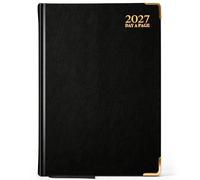 G4GADGET A4 2027 Day a Page Black Diary Gilt Edges Hardback