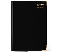 G4GADGET A4 2027 Week to View Black Diary Gilt Edges Hardback