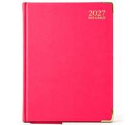 G4GADGET A4/A5 2027 Day a Page Black Diary Gilt Edges Hardback (Pink, A5 Day A Page)