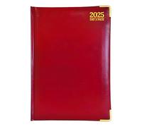 G4GADGET A4 Day A Page 2025 | Hardback Cover | Daily Planner with Note Sections | Professional and Durable (Red)