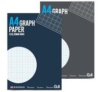 G4GADGET A4 Graph Paper Pad 2 Pack - 70 Pages / 35 Sheets Each, 70gsm Grid Paper Notebook with 2mm, 10mm & 20mm Grid, A4 Graph Paper for Maths, Engineering, Drawing & School Work