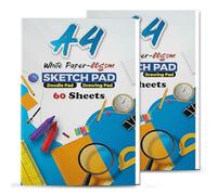G4GADGET A4 Sketch Book 2 Pack - White Premium Pages Each | Drawing Pad for Colouring, Painting, Sketching | Kids Sketch Pad, Plain Paper Art Book