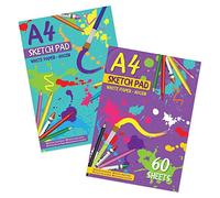 G4GADGET A4 Sketchbook for Kids with 80 White Premium Pages, 2 Pack | Best Sketch Pad for Colouring, Painting, Sketching and More (Cover May Vary)