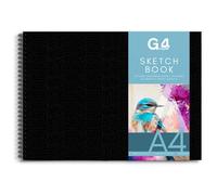 G4GADGET A4 Sketchbook Landscape Hardback - 170GSM Thick Drawing Paper, Spiral Bound Sketch Pad with Perforated Pages, A4 Drawing Book for Sketching, Art, Pencil, Charcoal & Illustration, 1 Pack
