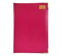 G4GADGET A4 Week To View 2025 | Hardback Cover | Weekly Planner with Note Sections | Professional and Durable (Pink)