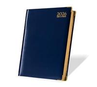 G4GADGET 2026 A5 Diary Day a Page - Blue | Compact Daily Planner with UK Holidays & Global Info | Hardback Personal Organizer for Office, School & Home | A5 Day to View Diary with Notes & Contacts