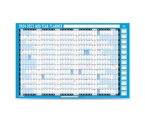 G4GADGET Academic Mid Year Planner 2024-2025 | Large A1 Size (85cm x 58cm) Non-Laminated Wall Calendar | 13-Month Yearly Planner with UK Holidays for Office, Home & School