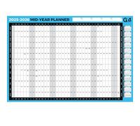 G4GADGET Academic Wall Planner 2025 2026 Laminated | Large A1 Yearly Wall Calendar (85cm x 58cm) | 13-Month Mid-Year Planner with UK Holidays for Home, Office & School