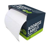 G4GADGET Address Labels Stickers Roll 50x75mm | 140 White Sticky Labels | Self Adhesive Label Stickers for Shipping, Packaging, Food Containers & Home Office Use | White Labels Roll
