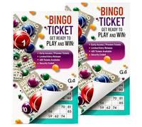 G4Gadget Bingo Tickets 2 Pack, 900 Tickets Total, 6 Game Bingo Books, 1-90 Bingo Ticket Sheets, Strips of 6 with Bold Numbers, Perforated Bingo Tickets Books for Parties, Fundraisers & Events