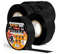 G4GADGET Black Electrical Tape 19mm x 20m Pack of 9 - Strong PVC Insulation Tape, Waterproof Self Adhesive Electric Tape for Wires, Cables, DIY, Automotive & Electrical Use