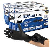 G4GADGET Black Nitrile Disposable Gloves Large (L) - 500 Pack, Latex-Free Powder-Free Examination Gloves, Food Safe, Strong Puncture Resistant for Tattoo, Nail Tech, Cleaning, Car Detailing & Medical