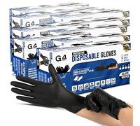 G4GADGET Black Vinyl Disposable Gloves Medium (M) - 1000 Pack, Latex-Free Powder-Free Gloves, Food Safe for Cooking, Cleaning, Salon, Tattoo, Car Detailing & Home Use