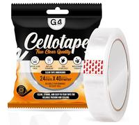 G4GADGET Clear Cello Tape - 24mm Wide, 45 Micron Thick, Strong Transparent Adhesive Tape for Packing, Wrapping & Office Use (1)