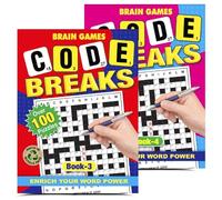 G4GADGET Codeword Puzzle Books for Adults - Pack of 2 Code Breaker Puzzle (Book 3 & Book 4) | 136 Pages Each | Fun & Challenging Codewords Puzzle Books for Adults | Brain Training & Logic Word