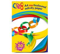 G4GADGET Coloured Paper A4 Pad - 50 Sheets, 80GSM Multi Colour Paper for Kids Arts & Crafts, Printing, Drawing, Origami & School Projects | A4 Coloured Printer Paper