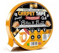 G4GADGET Double Sided Carpet Tape Heavy Duty 25mm x 21m Extra Strong Rug Tape for Carpet & Area Rugs - Residue Free, Easy Install, Anti Slip Carpet to Floor & Rug to Carpets Grip