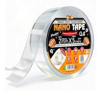 G4GADGET Double Sided Nano Tape Heavy Duty (5M x 3CM x 2MM) Strong Clear Adhesive Mounting Tape, Multipurpose Sticky Gel Strips for Wall, Picture Hanging, Carpet & Home Decor