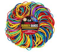 G4GADGET Elastic Bands 400 Pack - Coloured Rubber Bands Assorted Sizes, Thick & Stretchable Elastic Loops for Home Office School, Bundling, Organising, Crafts & DIY