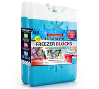 G4GADGET Freezer Blocks 2 Pack 16cm | Reusable Ice Packs for Cool Bag, Lunch Box, Cool Box & Cooler Bag | Long Lasting Ice Blocks for Food & Drinks | Leakproof Ice Pack for Camping Accessories
