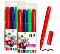 G4GADGET G4gdget Bingo Pens Pack of 8, 2 Packs of 4 Colourful Bingo Dabber Style Pens for Bingo Tickets, Games, Parties & Family Fun, Easy Grip Bingo Markers/Daubers Alternative