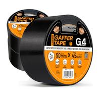 G4GADGET Gaffer Tape Black - 48mm x 45m (Pack of 3) - Heavy Duty Waterproof Cloth Duct Tape, Strong Adhesive, Tear-Resistant, Residue-Free for Indoor & Outdoor Use