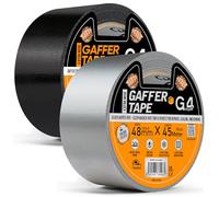 G4GADGET Gaffer Tape Black & Silver - 2 Pack 48mm x 45m | Heavy Duty Waterproof Duct Tape | Strong Adhesive Tape for DIY, Repairs, Sealing & Indoor Outdoor Use