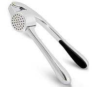 G4GADGET Heavy Duty Garlic Press Mincer Crusher - Premium Aluminium Alloy Garlic Presser with Black Grip Handle, Easy Squeeze, Rust-Proof, Dishwasher Safe Kitchen Gadget